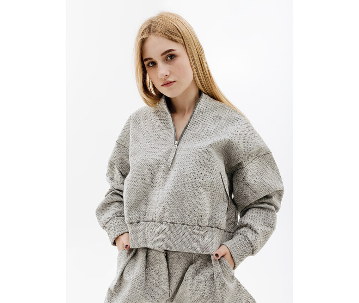 Фото - жіночий реглан Жіночий Реглан Nike W NSW TP TFADV QZ NKFWD Сірий M (7dDQ6999-077 M)