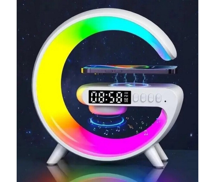 Фото - нічник Ночник RGB 3в1 + Bluetooth колонка та бездротова зарядка G63 Smart Small White (020682)