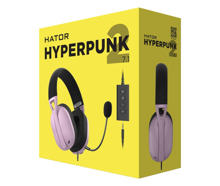 Фото - навушники Ігрова гарнітура HATOR Hyperpunk 2 USB 7.1 Black/Lilac (HTA-849)