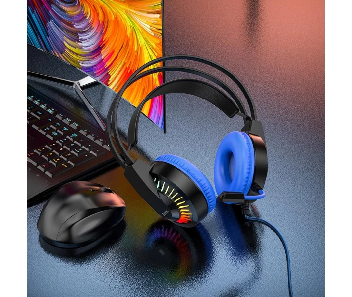 Фото - навушники Ігрові навушники HOCO W105 Joyful Чорний-Синій