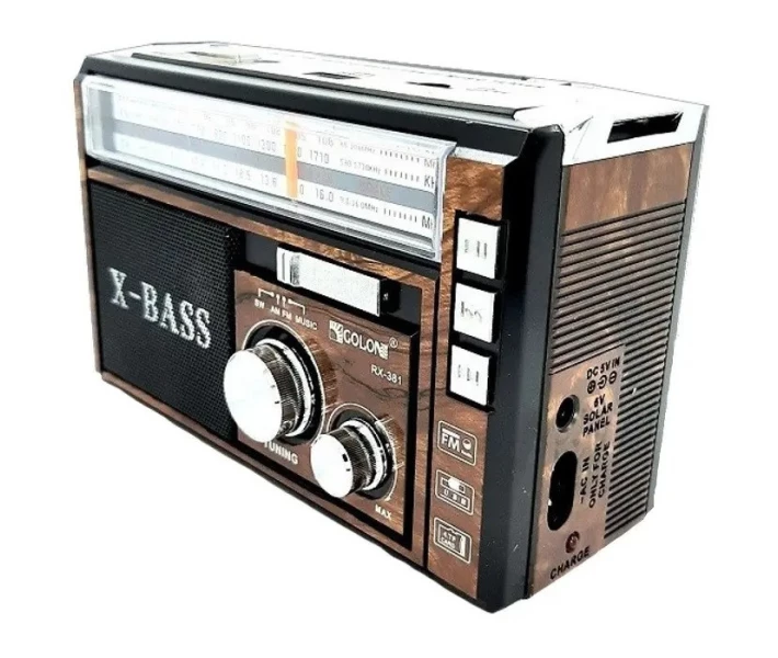 Фото - радіоприймач FM радіоприймач Golon RX-381 MP3 USB з ліхтариком Brown (019782)