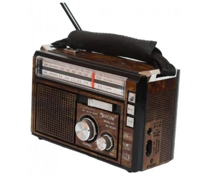 Фото - радіоприймач FM радіоприймач Golon RX-381 MP3 USB з ліхтариком Brown (019782)