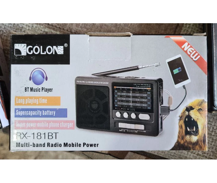 Фото - радіоприймач Портативний всехвильовий FM радіоприймач Golon RX 181 переносне радіо функція Power Bank USB (14047)