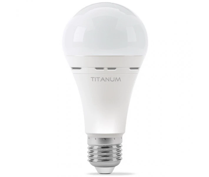 Фото - LED-лампу Світлодіодна акумуляторна лампа TITANUM A68 10W E27 4000K 220V з автономною роботою до 3 годин (TL-EMA68-10274)