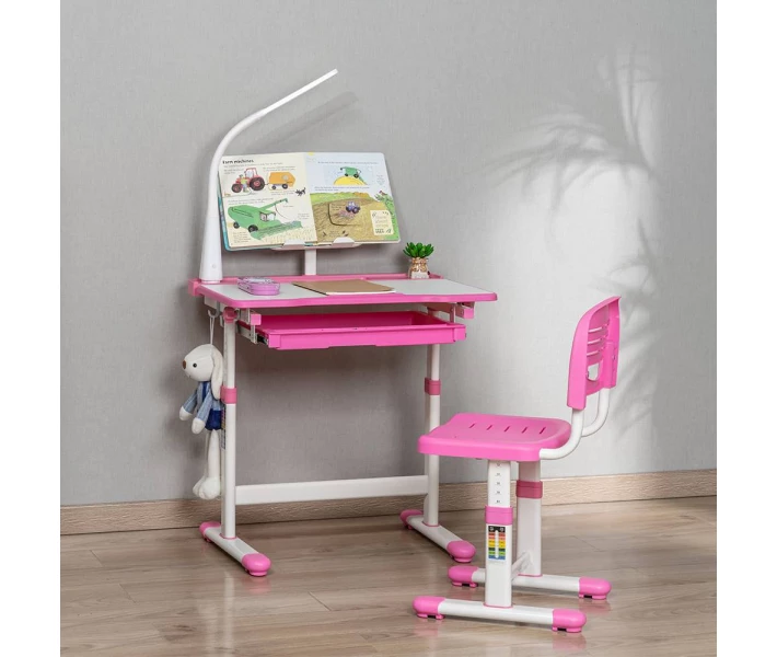 Фото - парту Дитяча парта зі стільцем FunDesk Bellissima 664х493х540-766 мм Pink