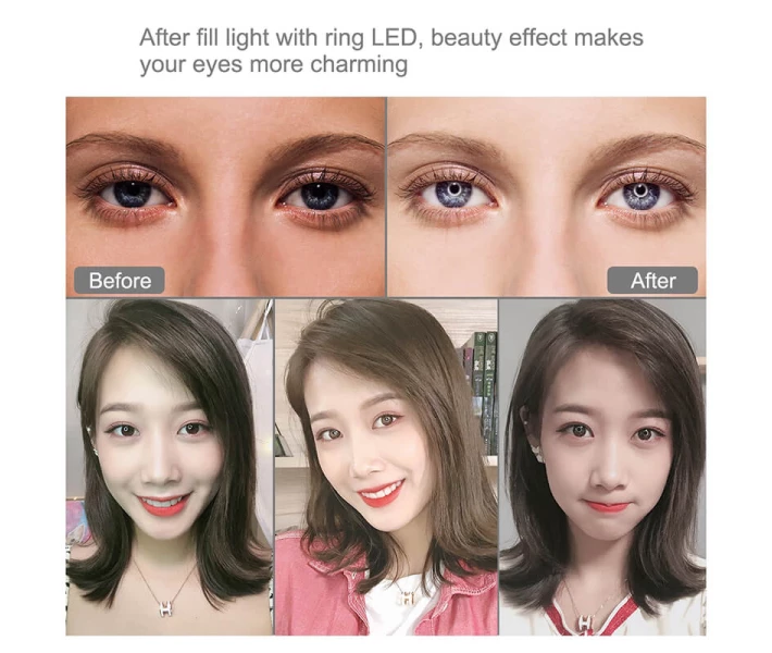 Фото - Кільцеве світло Кільцевій світло зі стійкою Puluz PKT3047B RGB Ring Light 16см (12W)