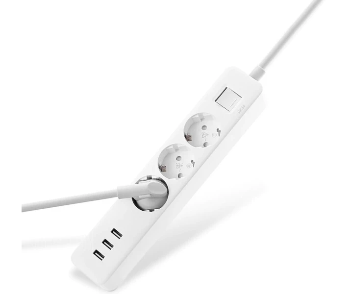 Фото - мережевий фільтр Мережевий фільтр Xiaomi Mi Power Strip 3 розетки + 3 USB White (NRB4030GL)
