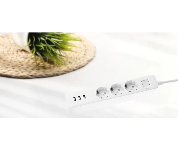 Фото - мережевий фільтр Мережевий фільтр Xiaomi Mi Power Strip 3 розетки + 3 USB White (NRB4030GL)