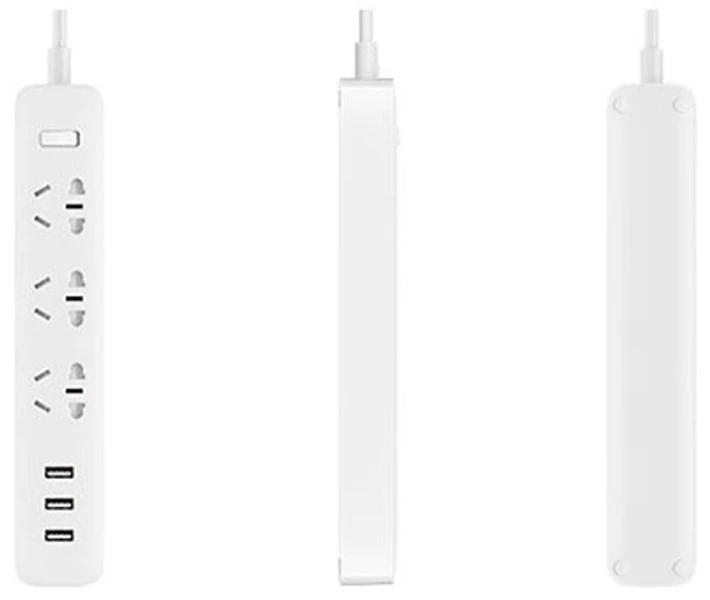 Фото - мережевий фільтр Мережевий фільтр Xiaomi Mi Power Strip 3 Sockets / 3 USB Ports White