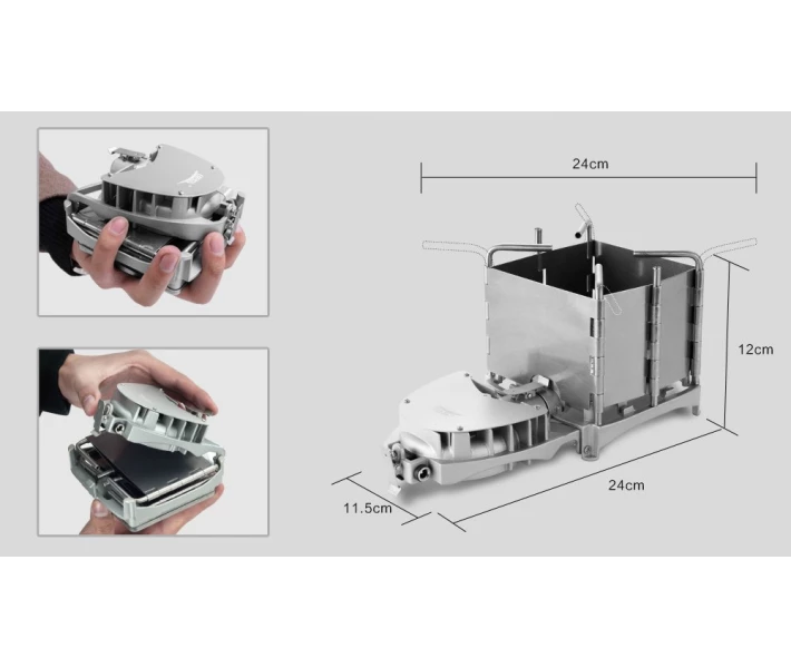 Фото - Туристичні пальники та плити Твердопаливна піч з турбіною та живленням BRS-116 6000 ват