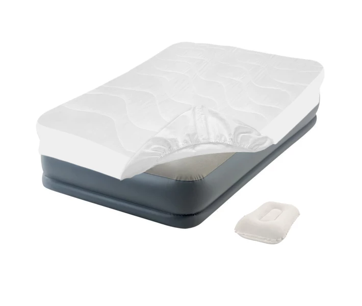 Фото - надувне ліжко Надувне ліжко Intex 64116-3 99 х 191 х 30 см Подушка наматрацник Односпальне Сірий