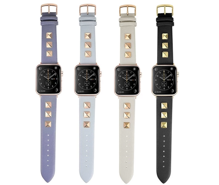 Фото - аксессуар до смарт-годинниа Ремінець Leather Rock Star для Apple Watch 42/44mm (lilac)