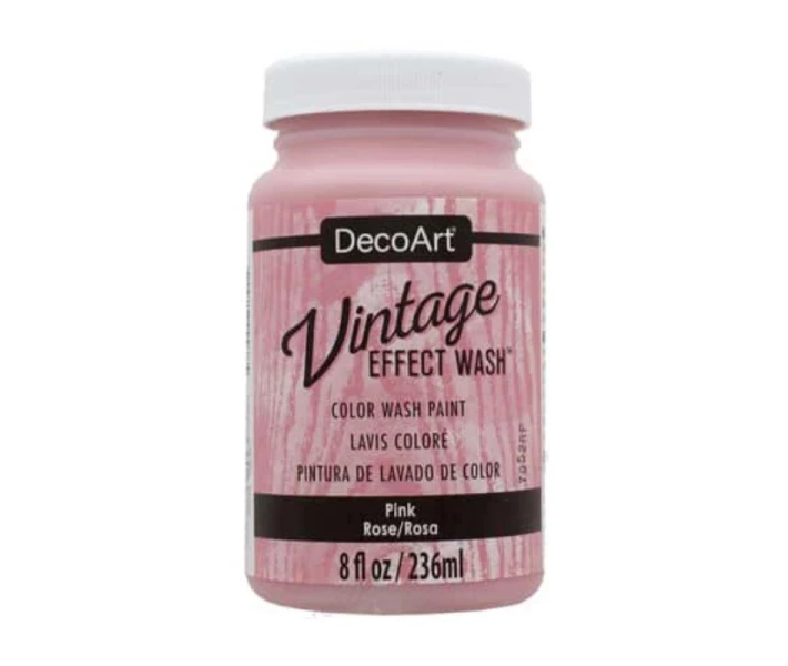 Фото - акрилову фарбу Фарба акрилова ультра матова DecoArt Vintage Effect Wash Рожева (04) 236 мл (DCW04-64)