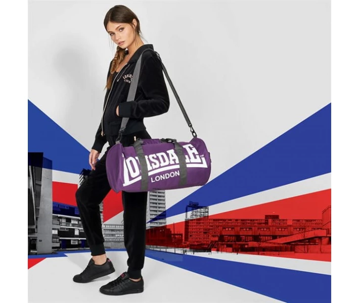Фото - жіночу сумку Сумка Lonsdale Barrel Bag Purple / Grey Універсальний