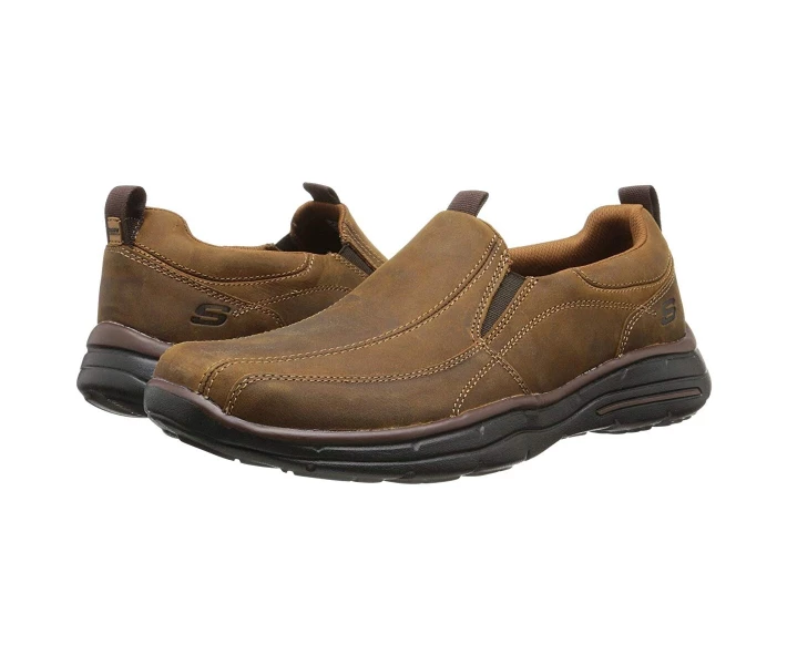 Фото - чоловічий сліпон Сліпони Skechers Glides Dockland Dark Brown 42.5