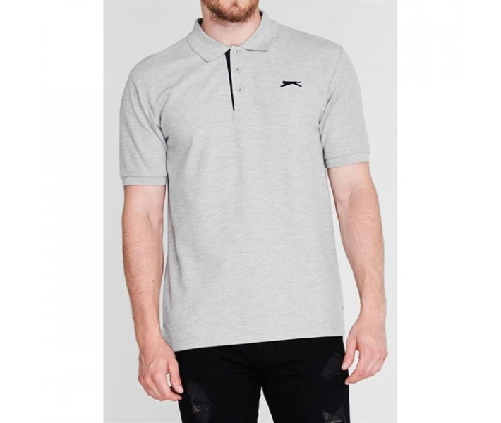 Фото - чоловічу футболку Поло Slazenger Plain Grey Marl XXL