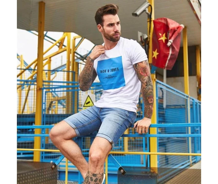 Фото - чоловічі шорти Шорти Jack and Jones Jeans Intelligence Rick Denim Light Wash XL
