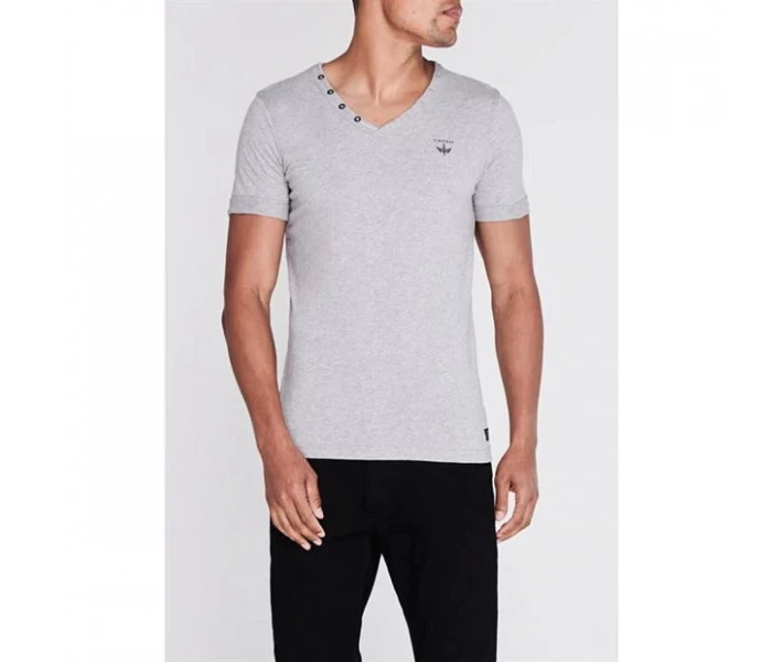 Фото - чоловічу футболку Футболка Firetrap Striding V Neck Grey Marl S