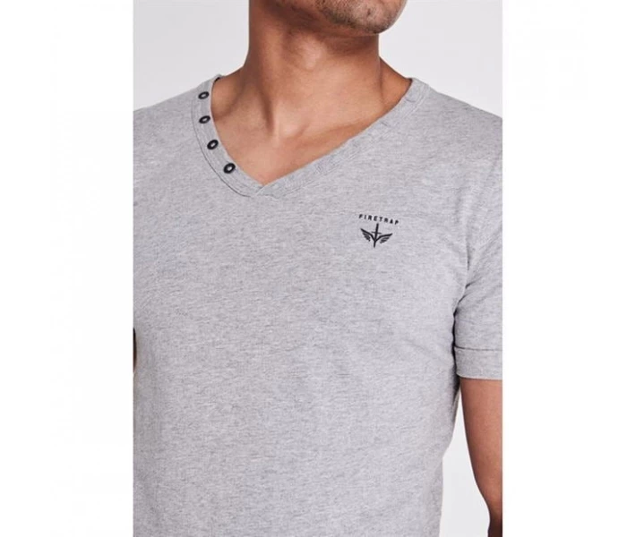 Фото - чоловічу футболку Футболка Firetrap Striding V Neck Grey Marl S
