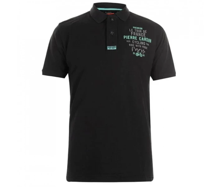 Фото - чоловіче поло Поло Pierre Cardin Embroidered Logo Men Black M