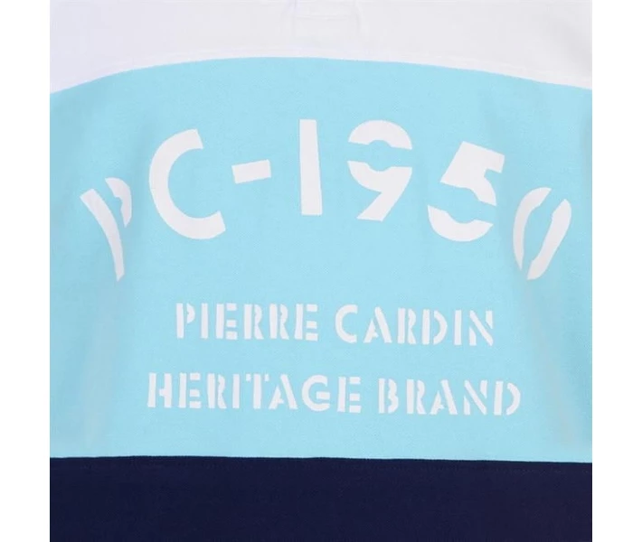 Фото - чоловіче поло Поло Pierre Cardin Cut and Sew Printed Wht/Sky/Navy XL