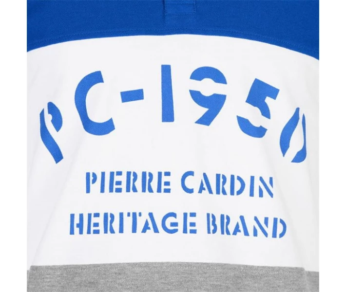 Фото - чоловіче поло Поло Pierre Cardin Cut and Sew Printed Cobalt/Wht/Gry L