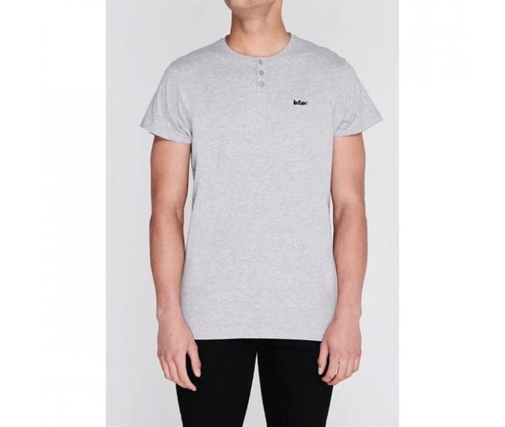 Фото - чоловічу футболку Футболка Lee Cooper Essentials 3 Button Grey Marl M