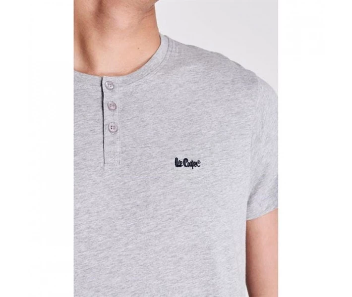 Фото - чоловічу футболку Футболка Lee Cooper Essentials 3 Button Grey Marl M