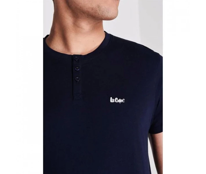 Фото - чоловічу футболку Футболка Lee Cooper Essentials 3 Button Navy L