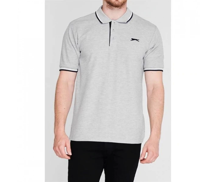 Фото - чоловіче поло Поло Slazenger Tipped Grey Marl XS