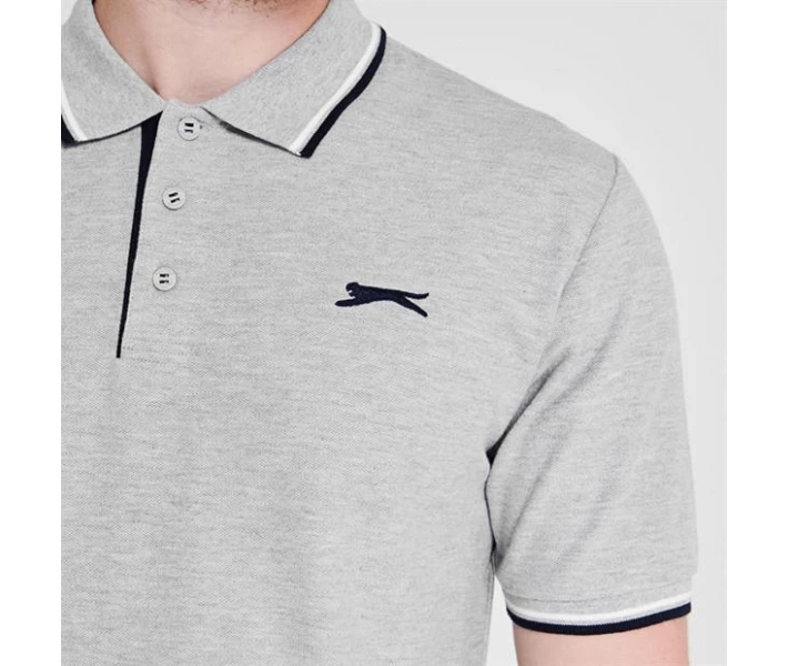 Фото - чоловіче поло Поло Slazenger Tipped Grey Marl XS