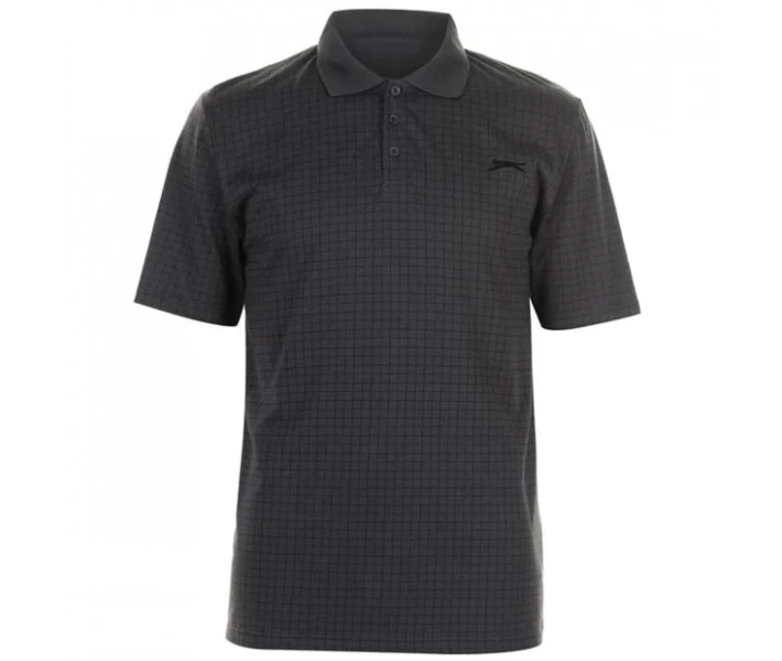 Фото - чоловіче поло Поло Slazenger Check Golf Charcoal XXL