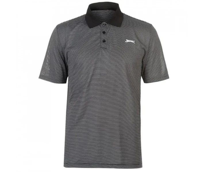 Фото - чоловіче поло Поло Slazenger Micro Stripe Golf Black XXL