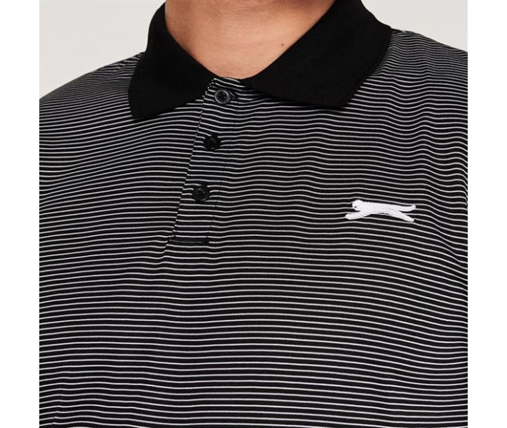 Фото - чоловіче поло Поло Slazenger Micro Stripe Golf Black XXL