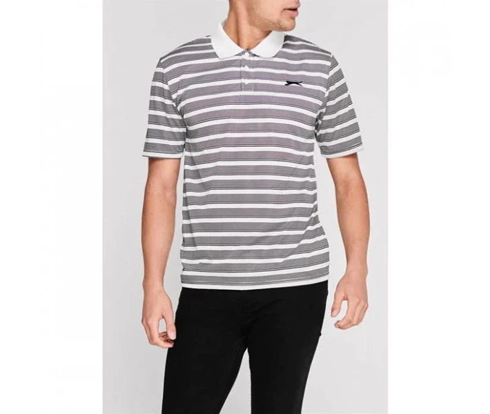 Фото - чоловіче поло Поло Slazenger Stripe White/Black S
