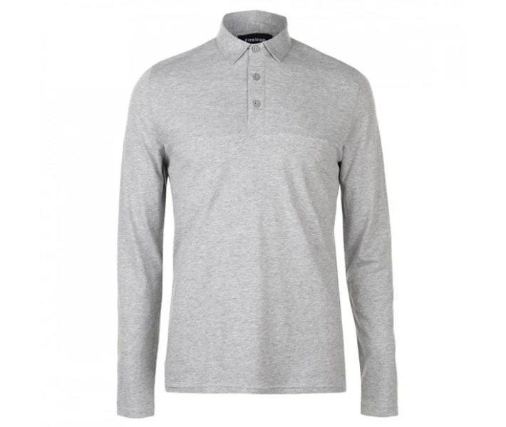 Фото - чоловічий лонгслів Поло Firetrap Ripple Long Sleeve Grey Marl XXL