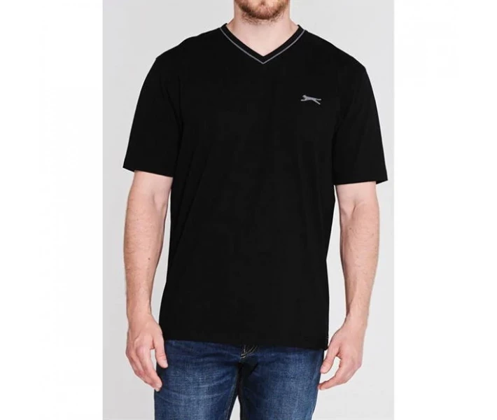 Фото - чоловічу футболку Футболка Slazenger V Neck Black XXL