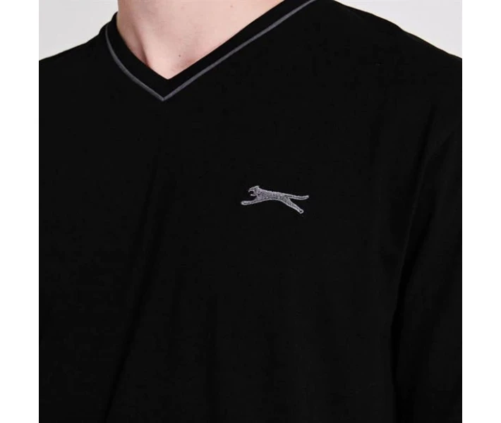 Фото - чоловічу футболку Футболка Slazenger V Neck Black XXL