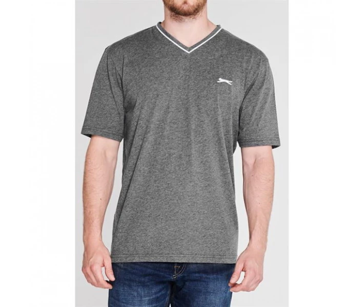Фото - чоловічу футболку Футболка Slazenger V Neck Charcoal Marl XXL