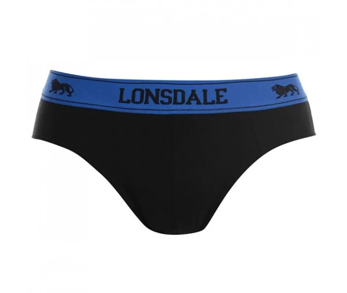 Фото - чоловічі труси Труси Lonsdale 2Pk Brief Black / Brt Blue S