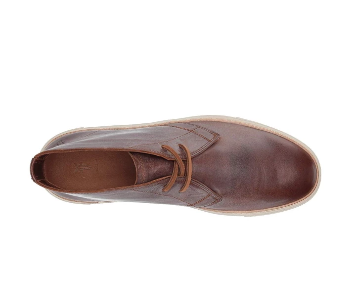 Фото - чоловічий черевик Черевики Frye Essex Chukka Cognac Waxed Antique Pull Up 40.5