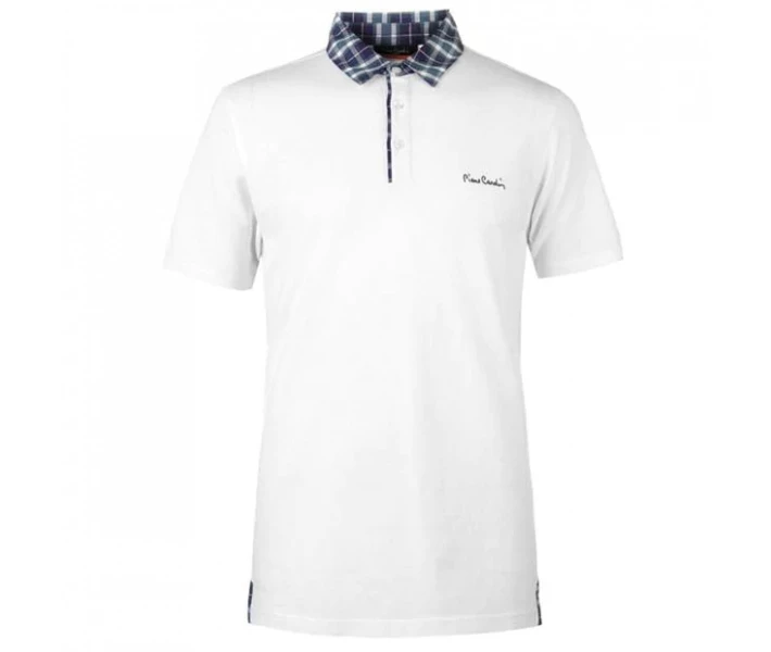 Фото - чоловіче поло Поло Pierre Cardin Short Sleeve Check Collar White XXL