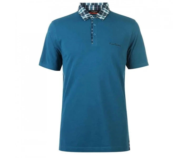 Фото - чоловіче поло Поло Pierre Cardin Short Sleeve Check Collar Petrol L