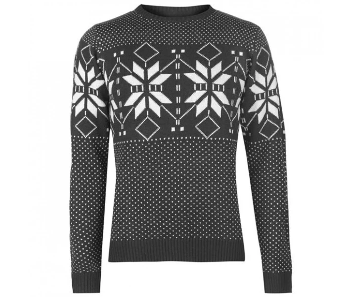 Фото - чоловічий джемпер Джемпер Pierre Cardin Crew Neck Fair Isle Sweater Charcoal Marl XXL
