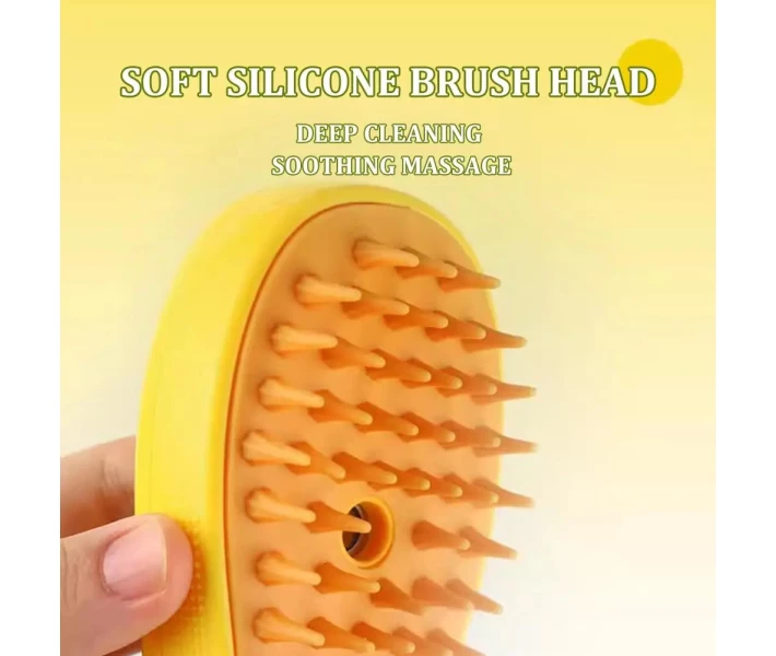 Фото - інструмент для грумінгу Парова щітка масажер спрей 3 в 1 PET SPRAY MASSAGE BRUSH для вичісування собак і котів з паровим розпилювачем - зелена (48856215)