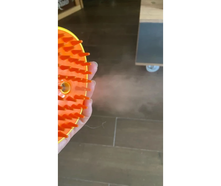 Фото - інструмент для грумінгу Парова щітка масажер спрей 3 в 1 PET SPRAY MASSAGE BRUSH для вичісування собак і котів з паровим розпилювачем - зелена (48856215)