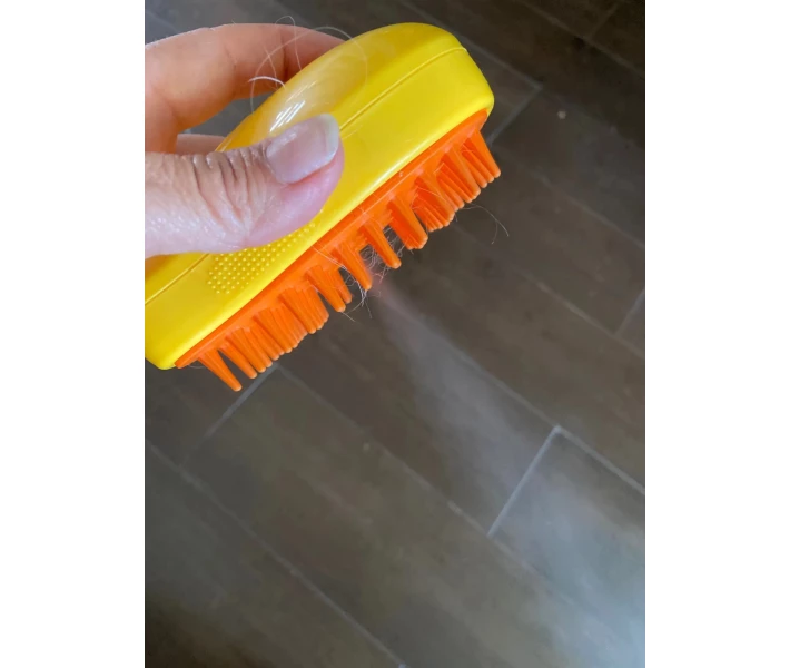 Фото - інструмент для грумінгу Парова щітка масажер спрей 3 в 1 PET SPRAY MASSAGE BRUSH для вичісування собак і котів з паровим розпилювачем - зелена (48856215)