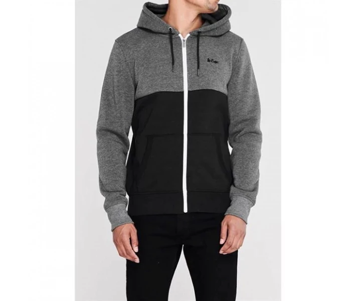 Фото - чоловіче худі Худі Lee Cooper Cut and Sew Zip Hoodie Charcoal / Blk S
