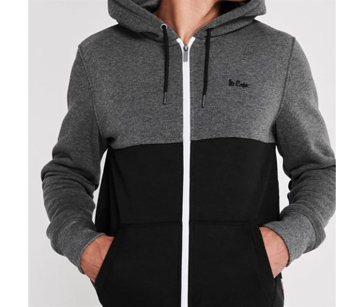 Фото - чоловіче худі Худі Lee Cooper Cut and Sew Zip Hoodie Charcoal / Blk S