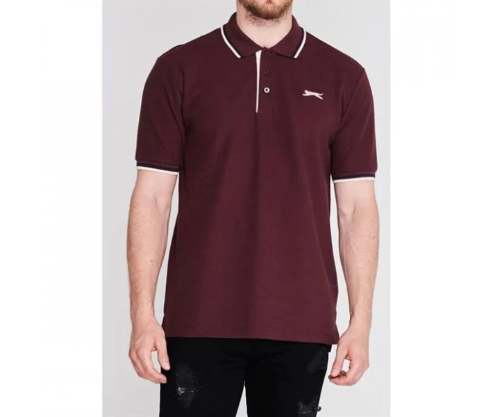 Фото - чоловіче поло Поло Slazenger Tipped Burgundy Marl L